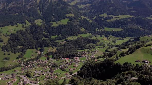 Flight over the village of Val d'Illiez