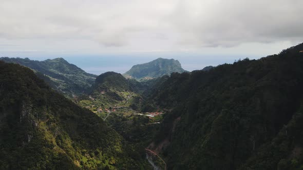 Green Mountain Landscape of Madeira Island Portugal