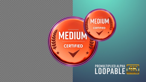 Medium Certified Badge Looping with Alpha Channel