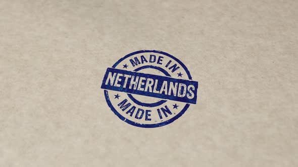 Made in Netherlands stamp and stamping animation