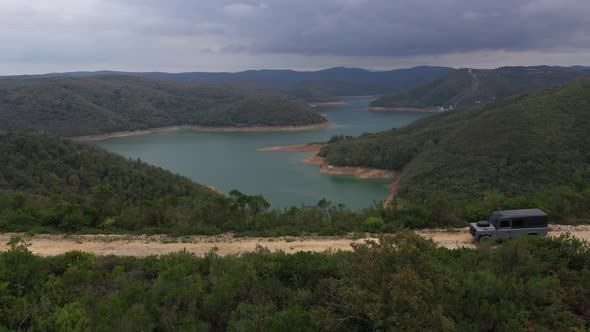 Lake, forest and pick-up