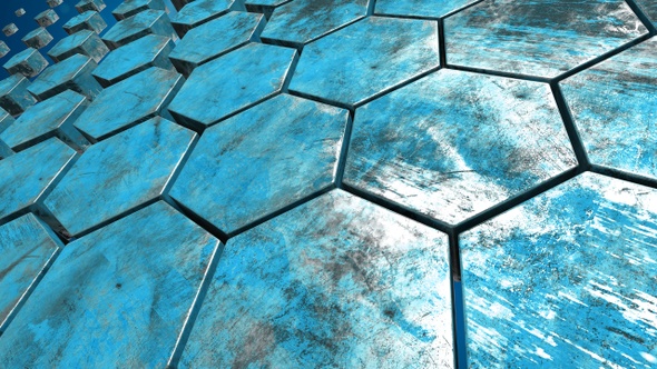 Blue Painted Steel Scratched Hexagons Radial Transitions Pack alt