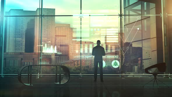 Businessman And Stock Market Data 4K alt