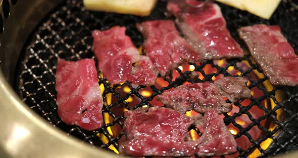 Grill beef in Japanese restaurant 