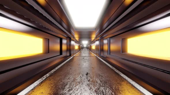 3D rendered animation, interior of alien facility