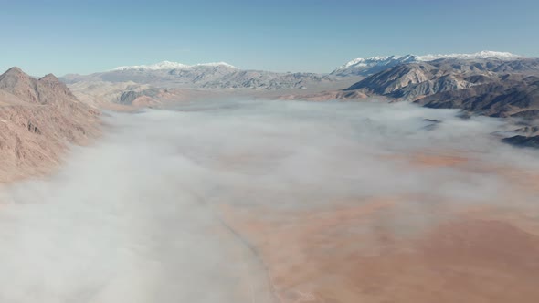 Death Valley Aerial Panorama. Beautiful Desert Landscape at Sunrise