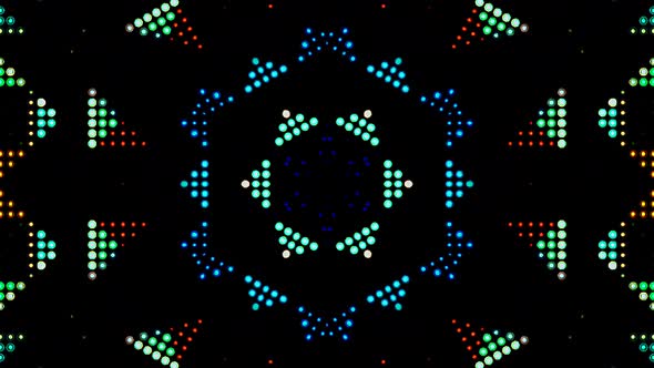 3D Abstract shining bright dots with hexagon shape, colorful, black background alt