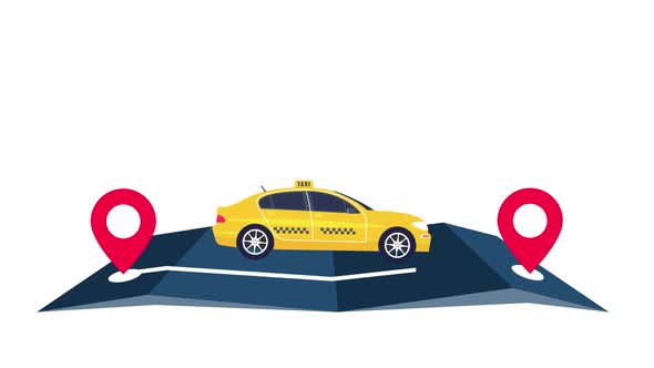 Taxi Ride Service Animation