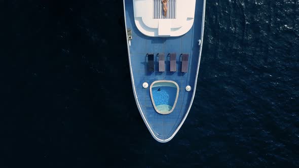 Woman on Luxury Private Yacht in Maldives Ocean