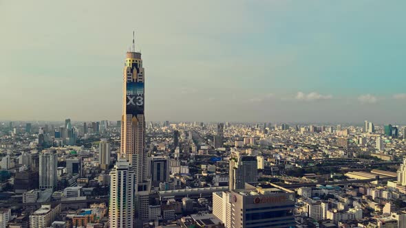 Baiyoke Tower Aerial View in Bangkok in Thailand.