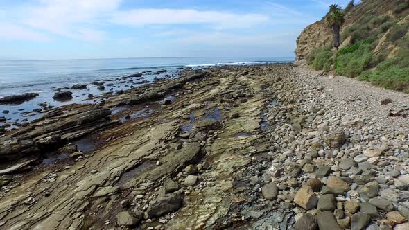 A scenic rocky beach coastline