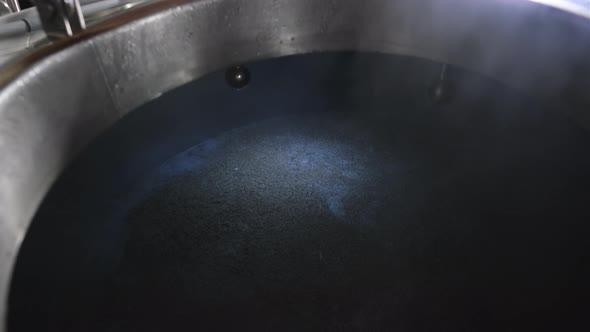 Wort Boiling in the Kettle During the Beer Brewing Process