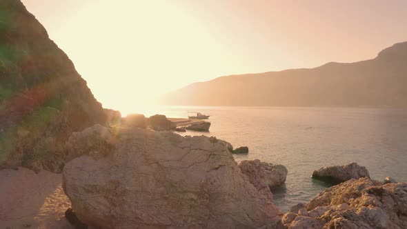 Seashore Coastline with Cliffs and Rocks