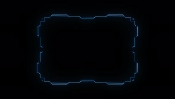Hud Frame Digital Technology Plexus Lines, Alpha Channel alt