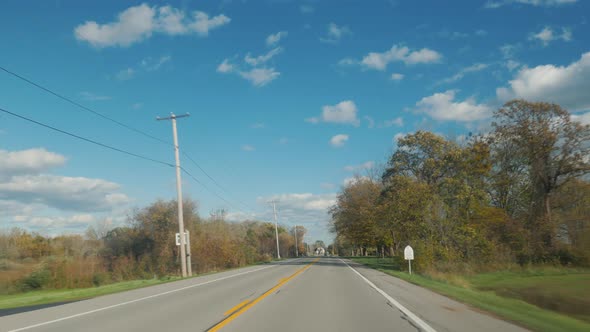 Driving in a Typical American Suburb View From the Driver's Side