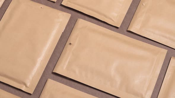 Lot of brown mail envelopes for parcels, moving