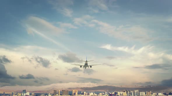 Airplane Landing Las Vegas USA