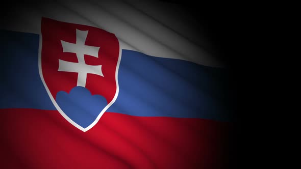 Slovakia Flag Blowing in Wind