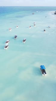 Vertical Video of the Ocean Near the Coast of Zanzibar Tanzania