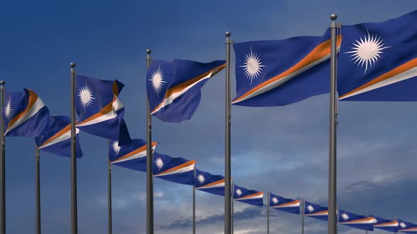 The Marshall Islands Flags Waving In The Wind 2K