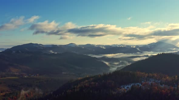 Picturesque Mountain Landscapes Near the Village of Dzembronya in Ukraine in the Carpathians