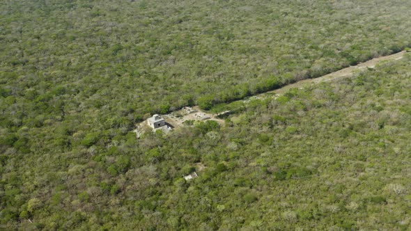 Dzibilchaltun Maya culture archeological site the jungle, Yucatan, Mexico