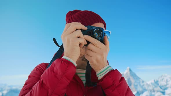 Portrait of Millennial Travel Blogger in Winter