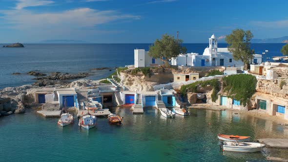 Mandrakia Village in Milos Island, Greece