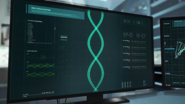 Analysis Of Data For DNA Spiral Research In Medical Software At Laboratory alt