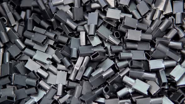 A Large Number of Small Plastic Parts in the Factory