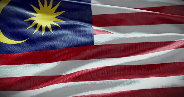 Malaysia waving flag loop 4K