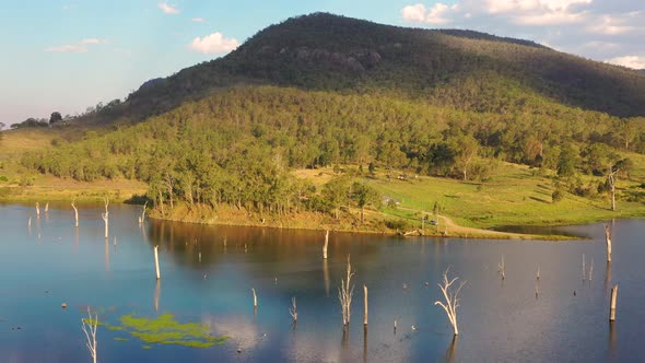 Aerial view of Lake Somerset, Queensland.