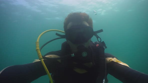 Diver Under Water