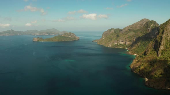 Seascape with Tropical Islands El Nido Palawan Philippines