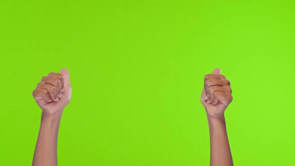 Black Female Hands Clapping Applause and Showing Thumbs Up Gesture on Chromakey