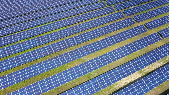 Aerial View Solar Panels In Nature