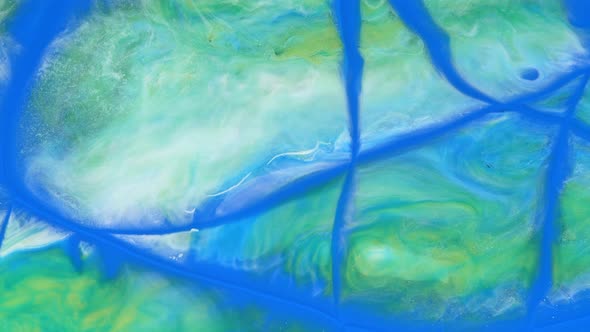 Abstract Light Pastel Streams Flow Along the Plane on a Blue Background