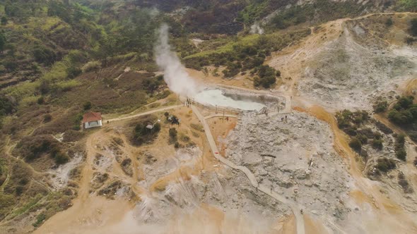 Volcanic Plateau Indonesia Dieng Plateau