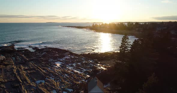 Sunset clip while in the Curtis island lighthouse Camden Maine USA