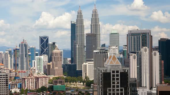 Kuala Lumpur Cityscape Noon Timelapse Skyscrapers Panorama alt