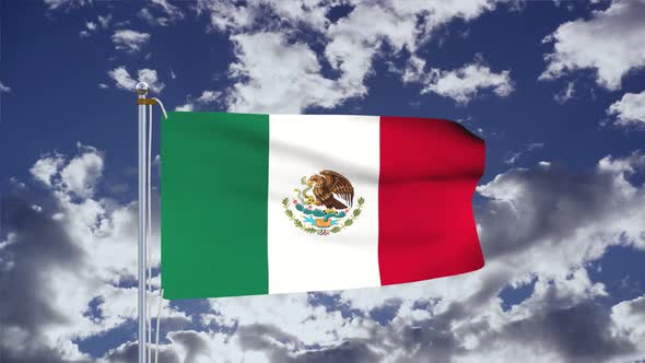Mexico Flag Waving 4k