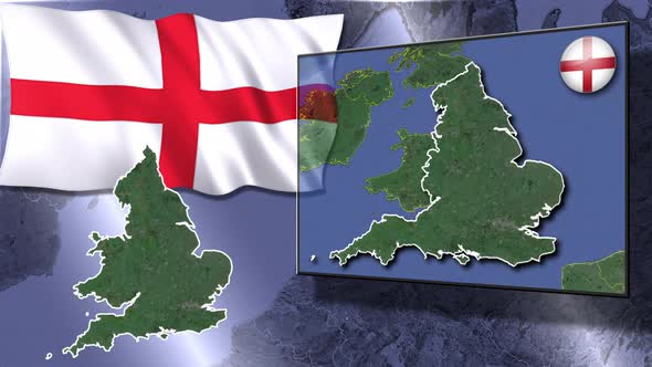 England Flag And Map Animation alt