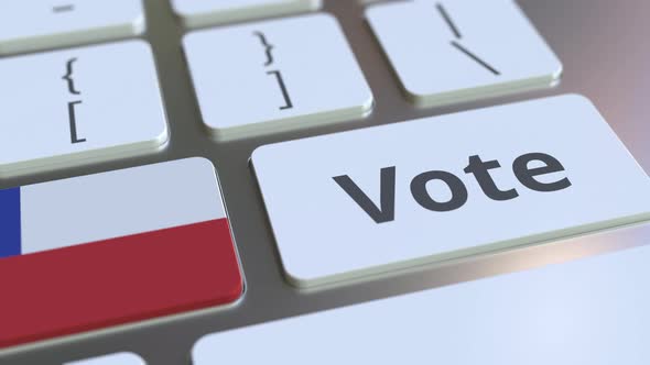 VOTE Text and Flag of Chile on the Buttons alt