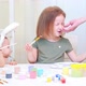 A Four Year Old Girl Was Painting with Paints and Her Nose Itched - VideoHive Item for Sale