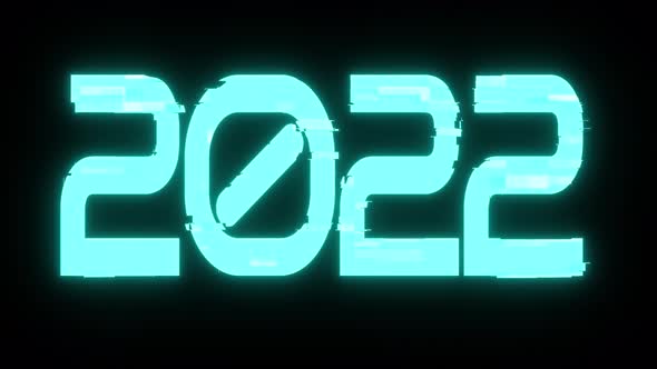 Shimmering Numbers 2022 on a Black Background