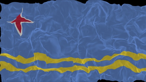 flag Aruba turns into smoke. State weakening concept a crisis, alpha channel