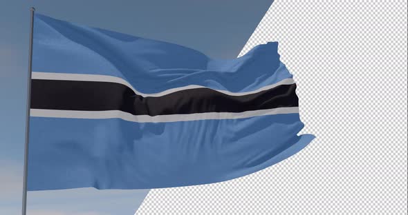 flag Botswana patriotism national freedom, seamless loop, alpha channel