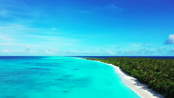 Natural aerial abstract view of a sandy white paradise beach and aqua blue ocean background in high 