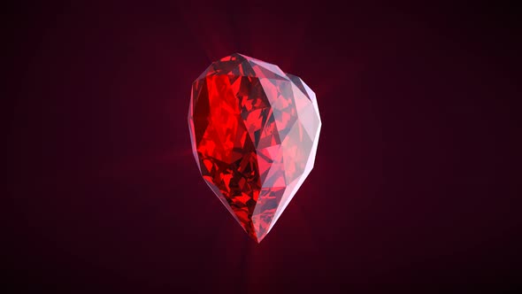 Crystal Heart Looped Abstract Animation on Dark Background