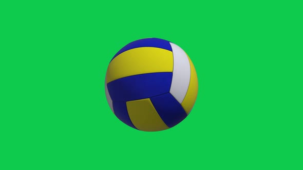 4K Volleyball Ball Green Screen Background Seamless Loop